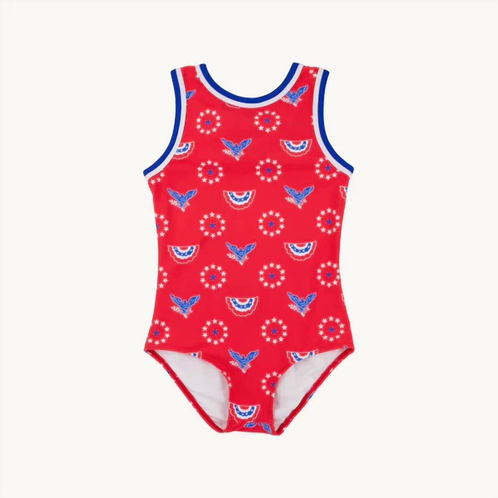 NEW THE BEAUFORT BONNET COMPANY girl's samantha swimsuit in red - Picture 1 of 3